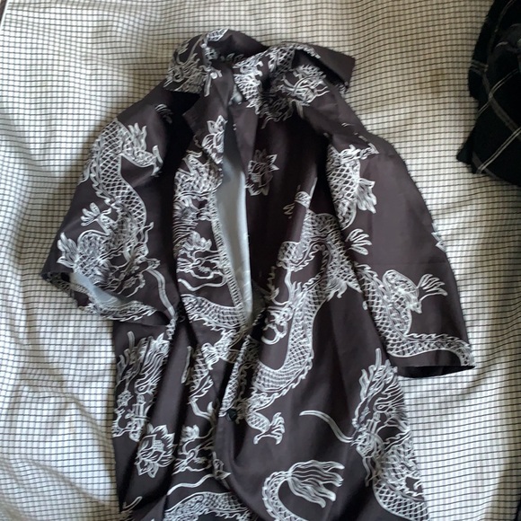 Dragon print button up shirt from romwe - Picture 2 of 2